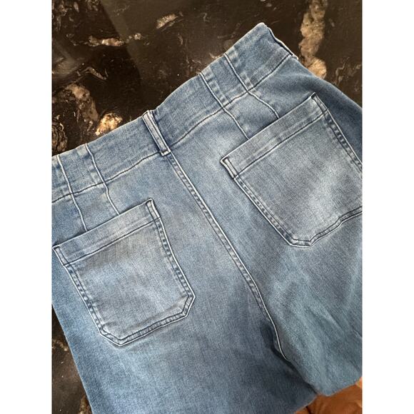 Anthropologie Maeve The Colette Cropped Wide-Leg Jeans Women 31 blue - Picture 7 of 7